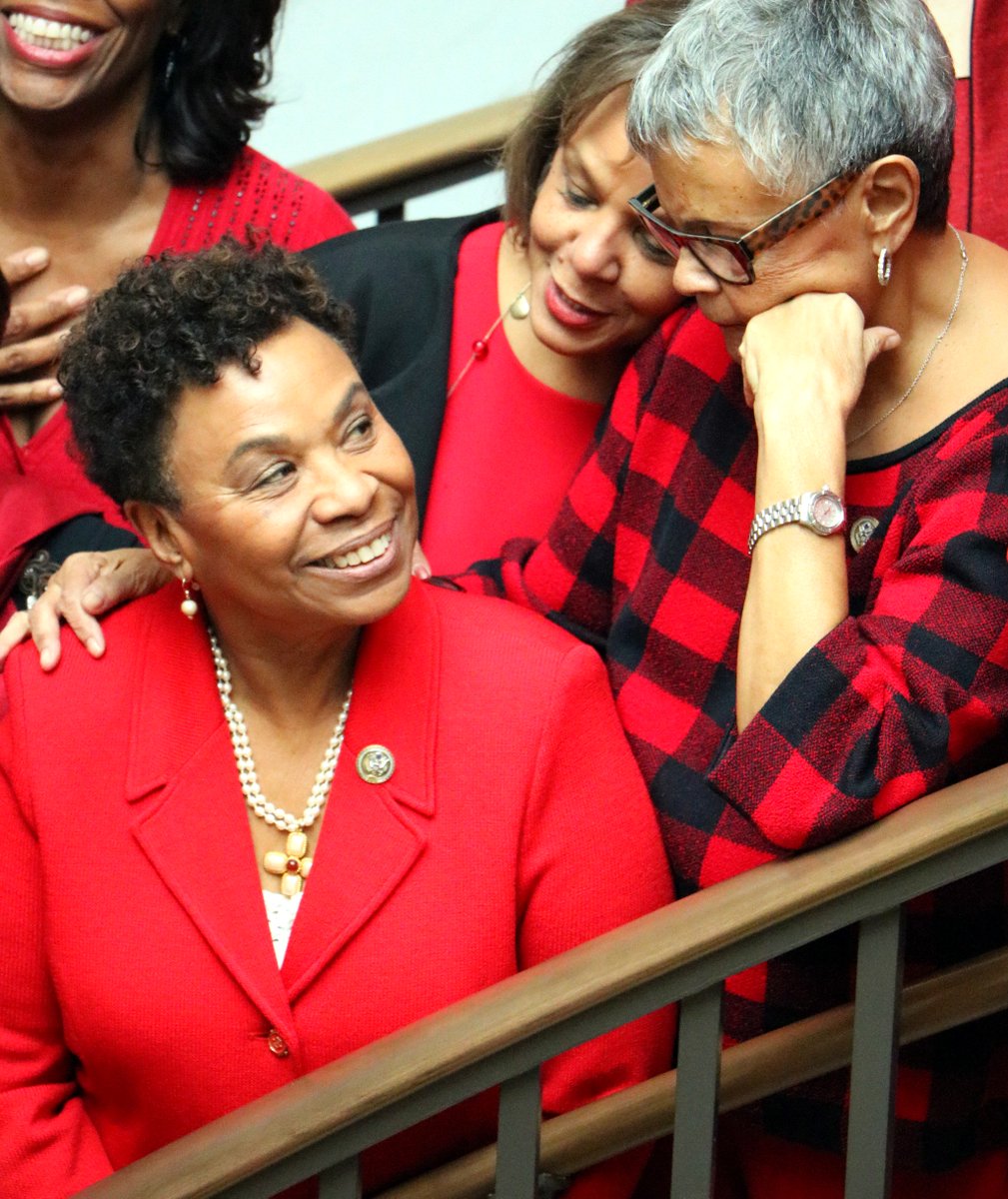 RepBarbaraLee's tweet photo. Today, we went red with @American_Heart to raise awareness about heart health. #GoRedForWomen #BlackGirlMagic https://t.co/EpeGQRlrsy
