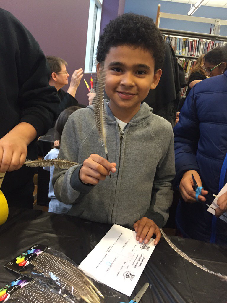 Herrera_Class's tweet photo. Making quills!"we can use this for revising" #theysaidthat! #HarryPotterBookNight #WeAreLively @irvinglibrary https://t.co/Amrggo66nz