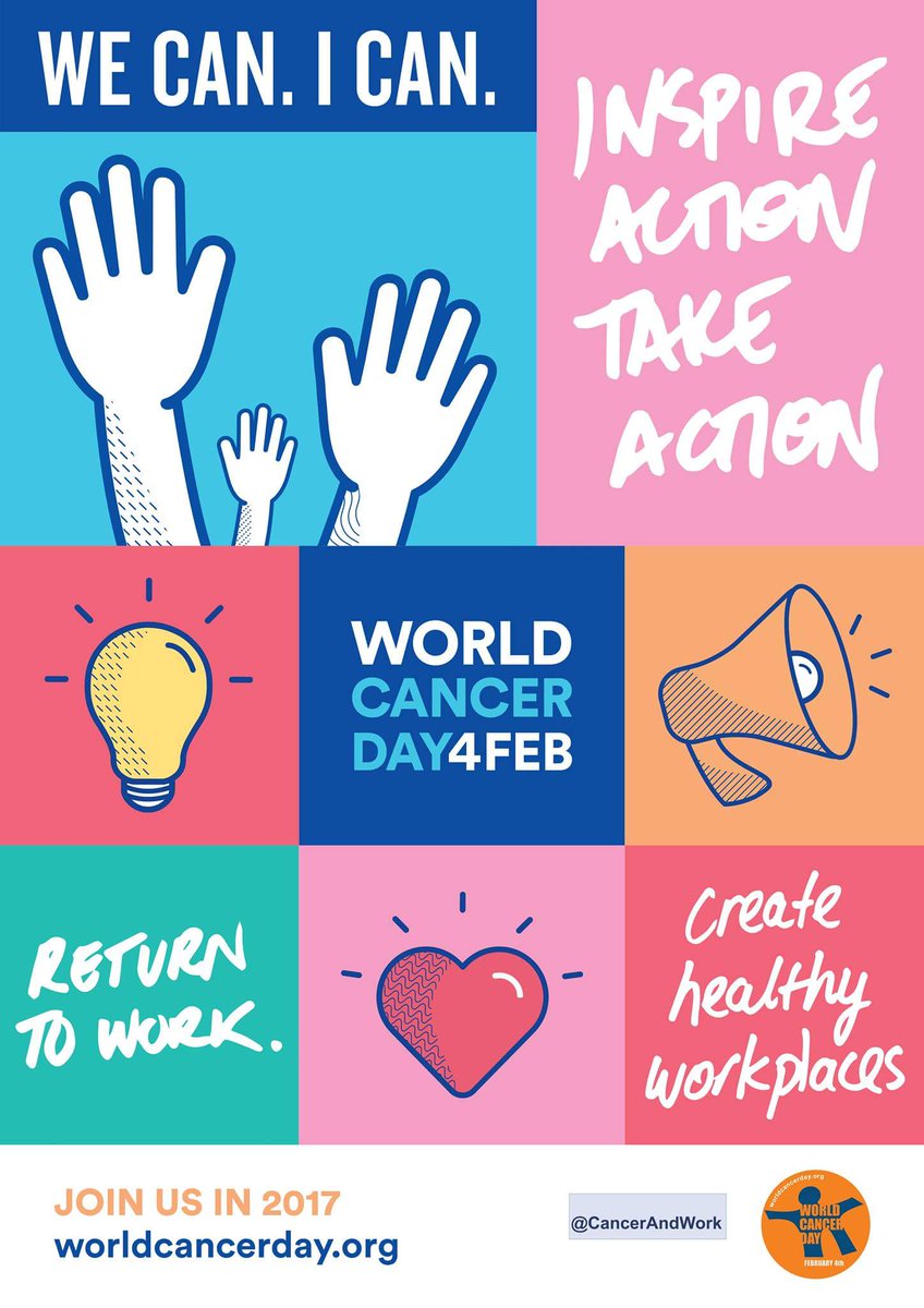 cancerandwork's tweet image. #WorldCancerDay February 4 #IcanWecan #cancerAndWork