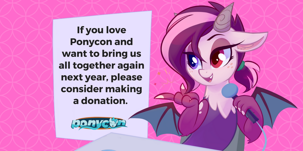 ponyconMLP's tweet photo. If you love Ponycon and want to bring us all together again next year, please share &amp; consider making a donation. https://t.co/yzCXzHWNnR https://t.co/ly0pwOJpUc