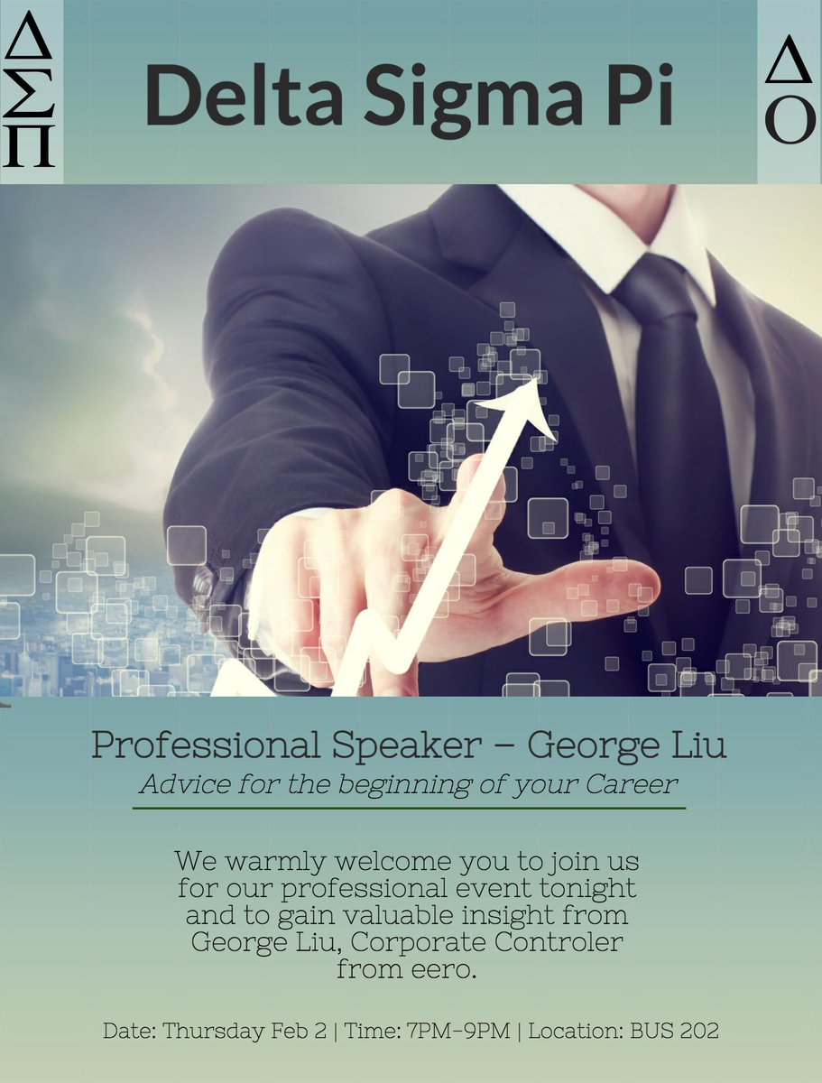 Join us tonight for advice for the beginning of your Career with George Liu, Corporate Controller from eero!