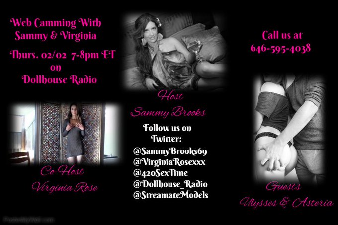 Catch us live at 7pm ET me @VirginiaRoseXXX &amp; our guests @420sextime live on @DOLLHOUSE_RADIO https://t<a class="tags" target="_blank" title="On Twitter" href="/?out=eyJ0eXAiOiJKV1QiLCJhbGciOiJIUzUxMiJ9.eyJpYXQiOjE3MjI5ODc4NjksImlzcyI6InR3cG9ybnN0YXJzLmNvbSIsIm5iZiI6MTcyMjk4Nzg2OSwiZXhwIjoxNzU0NTIzODY5LCJyZWRpcmVjdF91cmwiOiJodHRwczovL3R3aXR0ZXIuY29tL1ZpcmdpbmlhUm9zZVhYWCJ9.sk3DWv3cjy8OVsLvyQW55o4E_uDnb3oKHqtJEVh1OmkZxmKVt5cDhZQMbvVirrxd7tP3xzbXOcqxoysXtWiHbQ">@VirginiaRoseXXX</a><a href="/tag/camtalk"class="tags"><span>#camtalk</span></a><a href="/tag/camcouple"class="tags"><span>#camcouple</span></a>