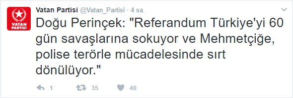 bilaIerdogan's tweet photo. Bunlar başkanlık gelmesin diye güya tehdit ediyor. Ama milletimiz bunlara en güzel cevabı referandumda (gerekirse SOKAKTA) verecektir!!! https://t.co/EyVuJPNDln