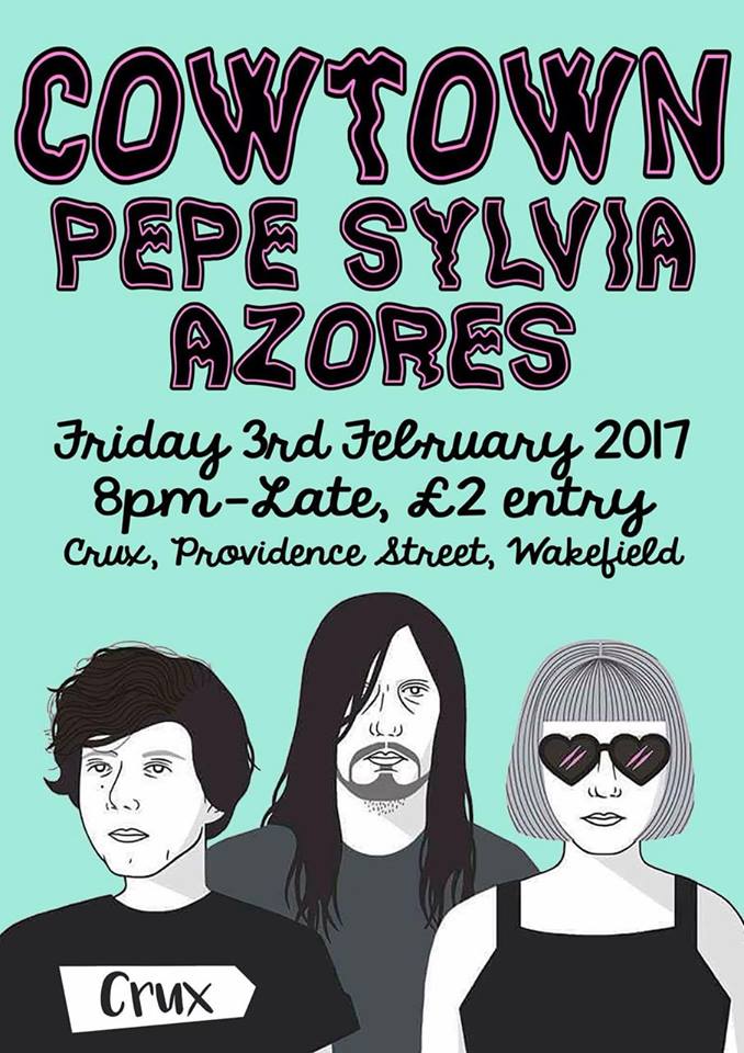 Azoresband's tweet photo. We're at Crux in Wakefield tomorrow with Cowtown and Pepe Sylvia >>> on stage 9pm 🙌👌 https://t.co/hhgMkZTvnz