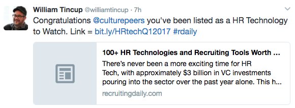 RecruitEx's tweet image. Thanks recruitingdaily ! We’re making it easier 2 discover &amp;amp; share the elements of a great culture. ow.ly/Gr6S308D7xa #futureofwork