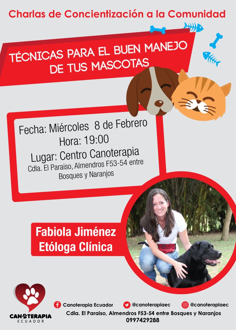 CanoterapiaQro1's tweet photo. Talleres sobre el cuidado de mascotas a la comunidad 🐶🐱
Totalmente gratis 
Será este 8 de febrero a las 19:00hrs 
TE ESPERAMOS!! https://t.co/RM0zy0GlLE