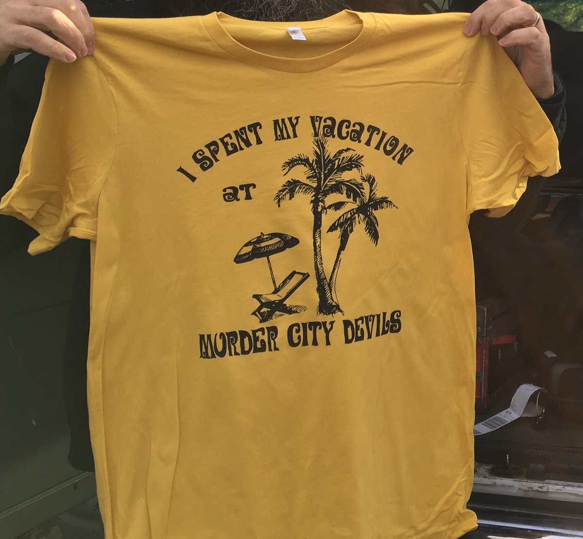 MurderCity's tweet image. Hot off the presses just in time for west coast tour . #newshirt #murdercitydevils #murdercity