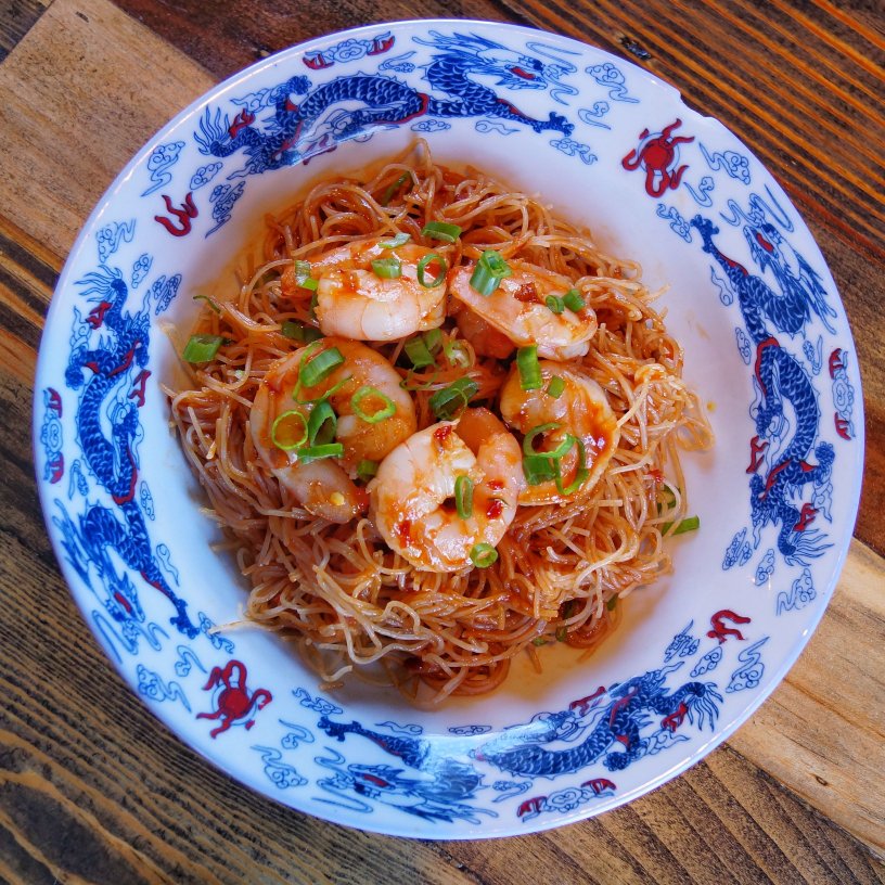 Stop by and try the Hong Kong shrimp and vermicelli. #newdish #hongkong #authentic #chinesefood