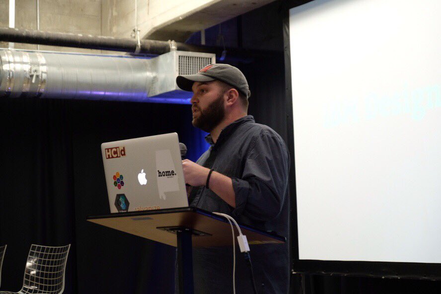 awilliamsid's tweet photo. Last night I got to talk about design thinking #uxnight @cascadesf @bluemixgarage photo cred @jaredforney https://t.co/LwWcX6YUA4