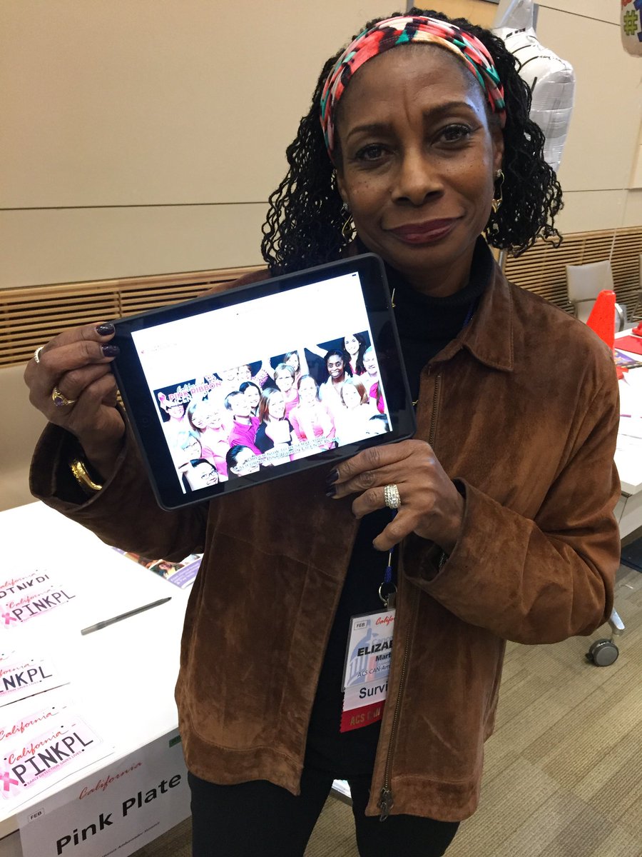 ACSCANCA's tweet photo. Elizabeth got her @pinkplateca today at the @ACSCANCA Ambassador Summit!  #ACSCANCARoadTrip https://t.co/ND1GvcMfQp