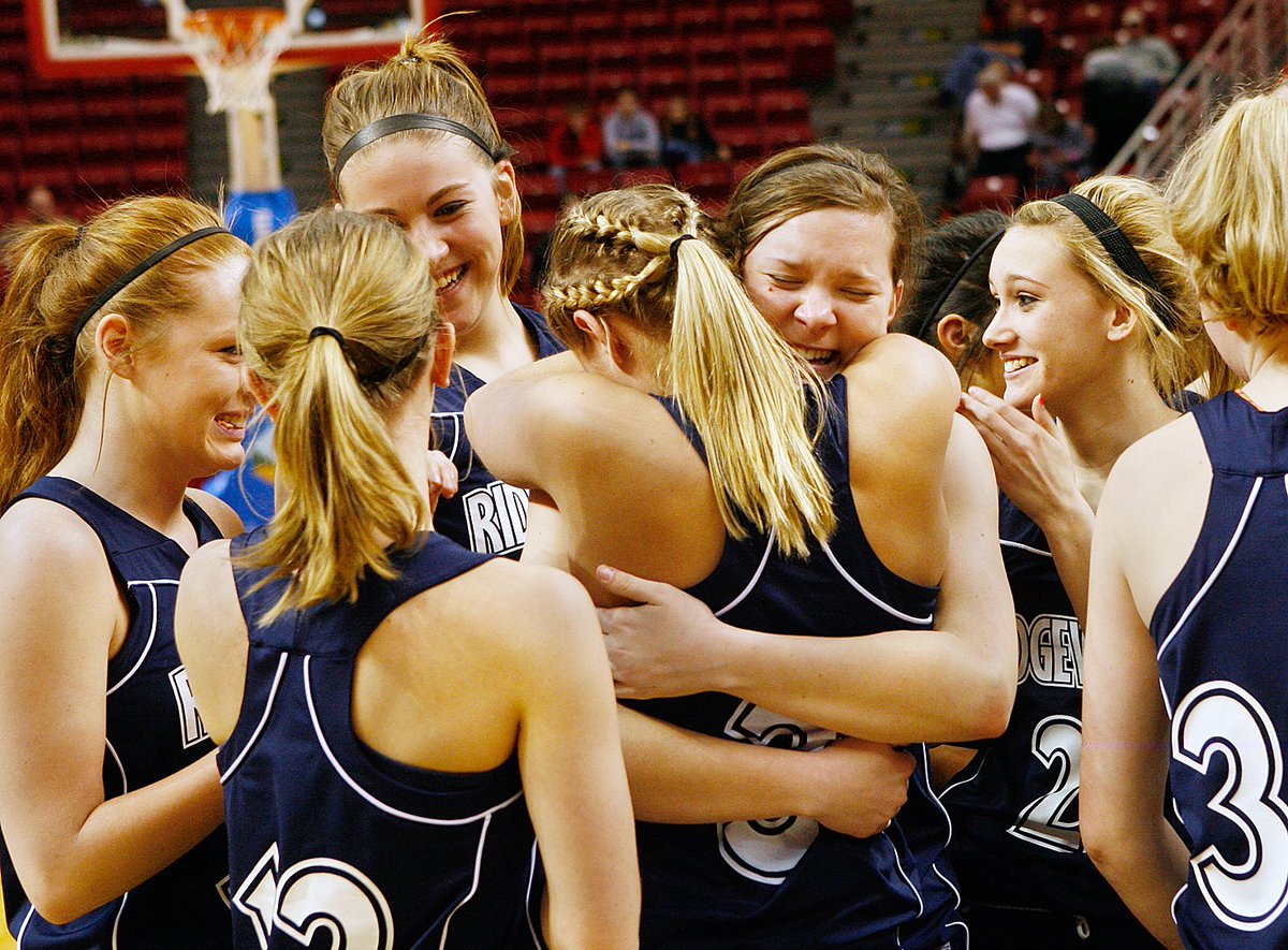 galvanews's tweet photo. From our files: 2009-10 Ridgewood girls celebrate along the post-season tournament trail. https://t.co/koBuZsjJ2K
