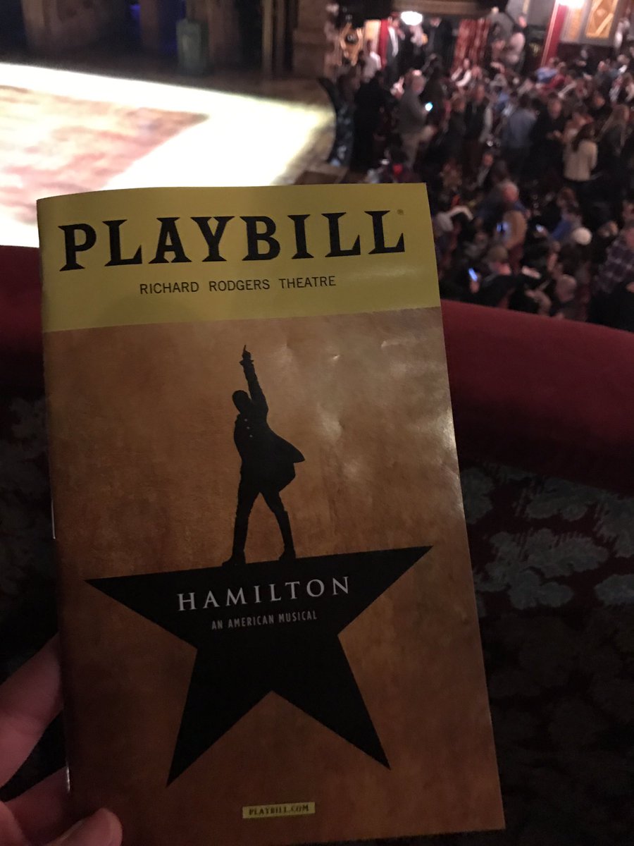 AmyPMullins's tweet photo. All the hype is legit. #Hamilton is an instant American classic, I can't believe I'm here to see it on #Broadway https://t.co/iRexLzpPGF