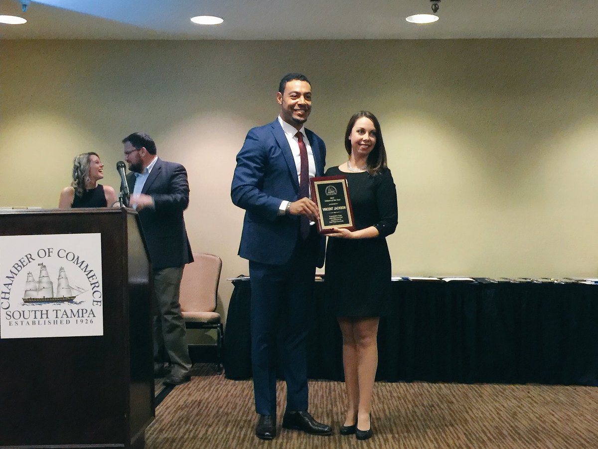 Tonight @VincentTJackson was honored as <a href="/S_TAMPAChamber/">South Tampa Chamber</a>'s Citizen of the Year for his work in the #TampaBay community. Congrats, VJ! #salute