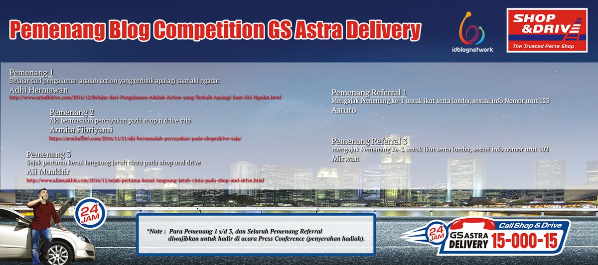 Selamat ya buat para pemenang shop n drive.untuk yang belum menang bisa ikut lomba yang sedang di adakan #idblognetwork #lombablogshopndrive