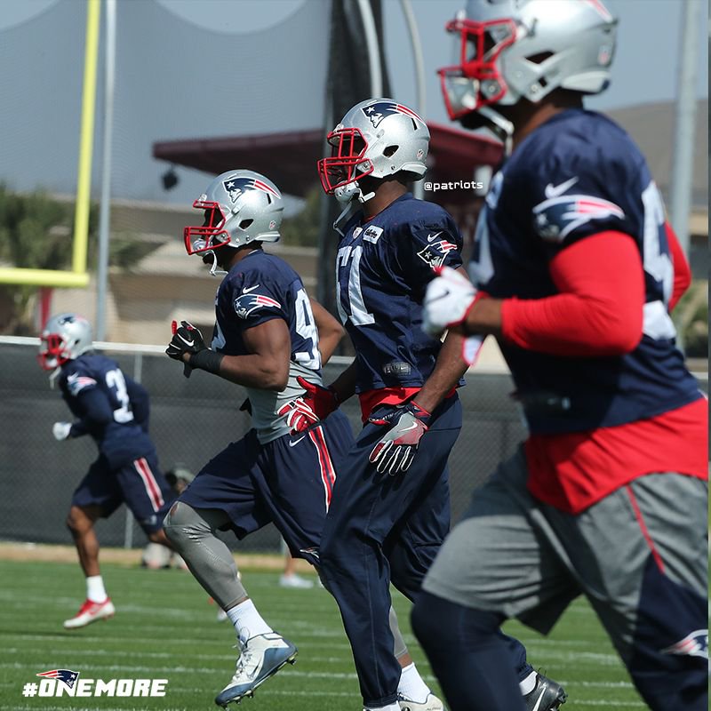 Patriots's tweet photo. Day 2 of practice: ✔ https://t.co/am7mEiszWh