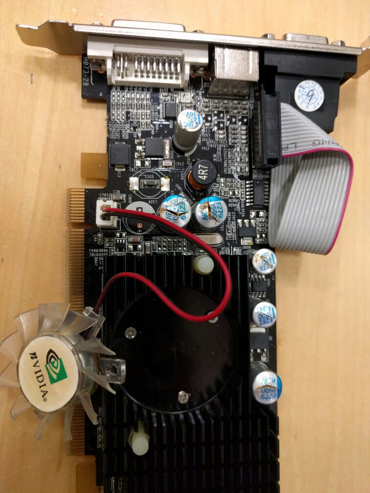MoFoQ's tweet photo. Looks a bit ghetto
Ended up changing fan connector w/ std 3pin too
Need to find better screws but it is working
#before #mid #badcaps #after https://t.co/BmFrIV09yD
