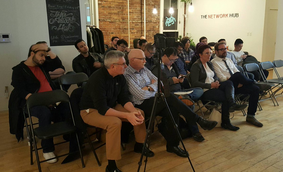 vcga_yvr's tweet photo. #VCGA's 'How to Setup a VFX Studio with Jason Dowdeswell' event @thenetworkhub #Vancouver has started. We have a great turnout tonight. https://t.co/sO3CWIQquZ