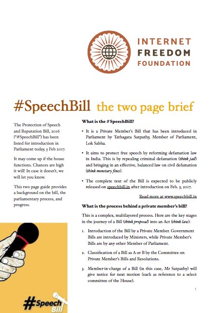 internetfreedom's tweet photo. Our two page brief on #SpeechBill. Chances are it may be introduced in parliament today. Read and share widely. https://t.co/VoorxBUOdQ https://t.co/6tHBtlFza9