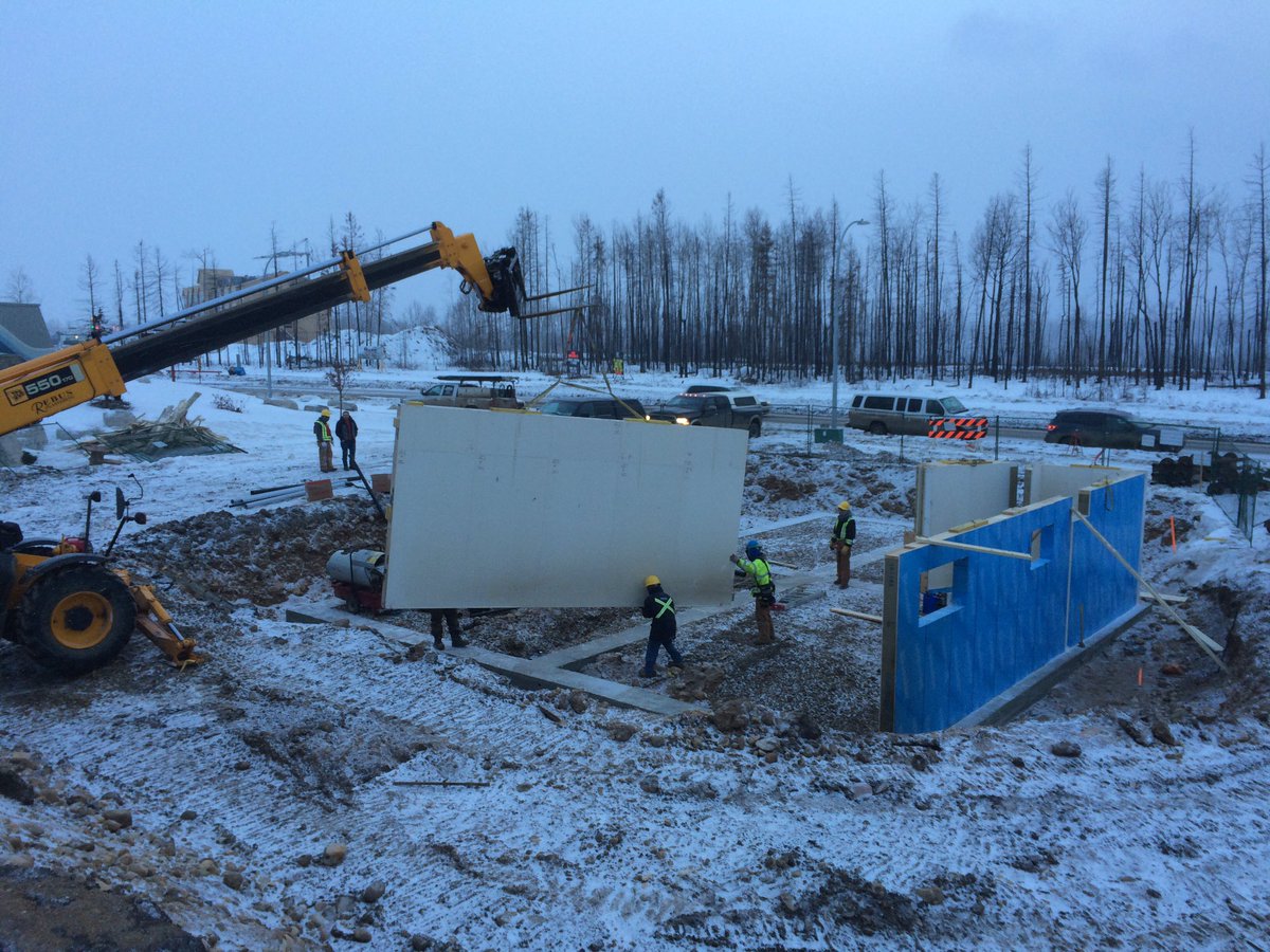 megcrete's tweet photo. @megcrete #buildingbetter has #waterproof #moldproof #fireproof panel foundation up in ONE day! Done Right Done Fast @FortMacToday https://t.co/MPk0QhE3NM