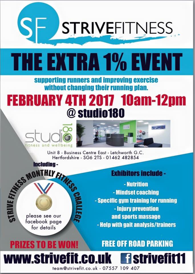 strivefit1's tweet photo. @HertsHour free charity drop in runners event tomorrow at @Studio180ltd 10-12pm, donations to the national brain appeal - please RT! https://t.co/bRs5NVqrW9