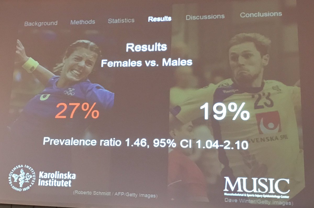 MarkusWalden's tweet photo. Higher prevalence of shoulder problems in female handballers @martinasker @AlbinLagergren @MusicResearchKI #getitpublished #SportsKongres https://t.co/KIg4hIWMIc