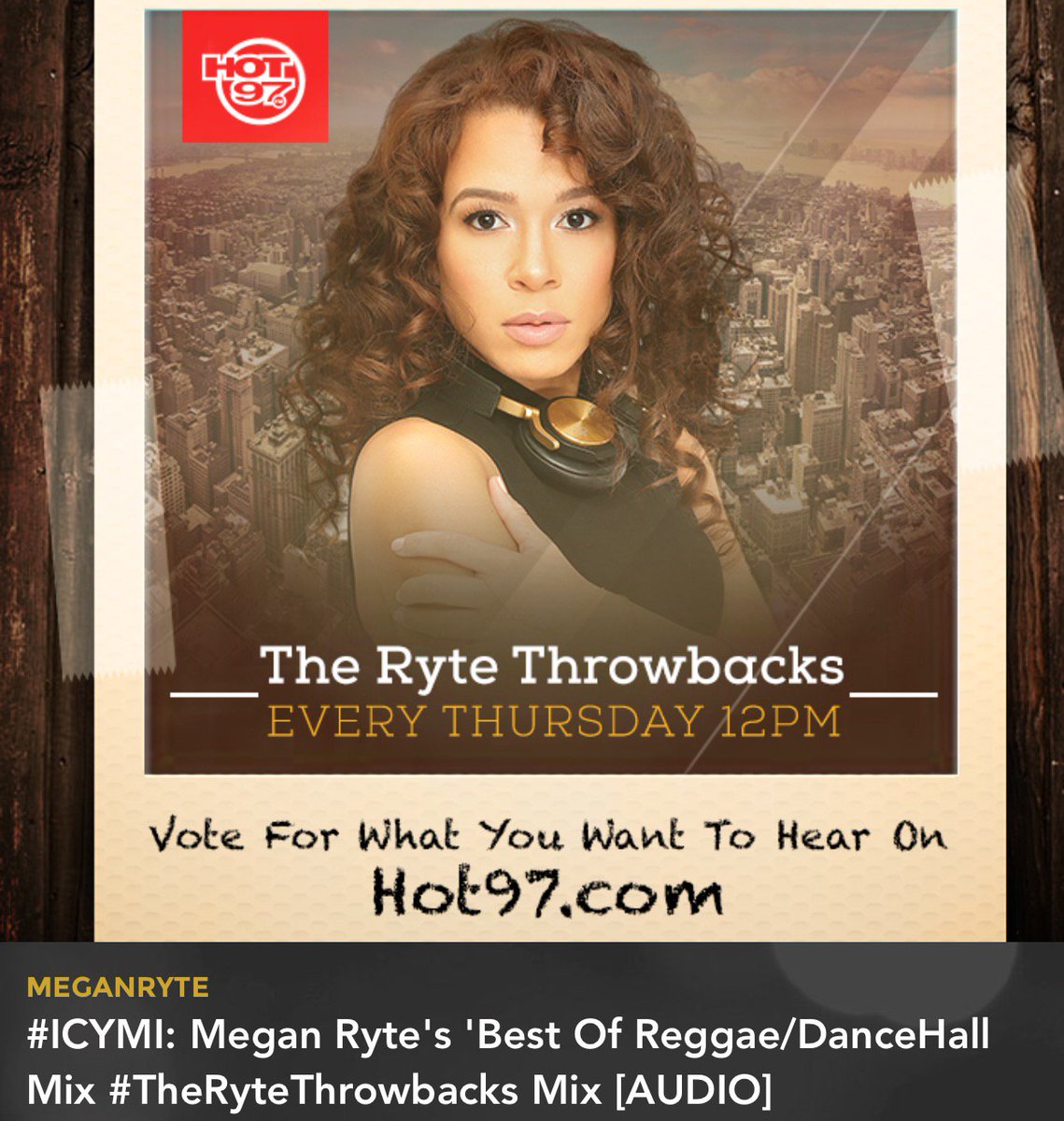WHHLapp's tweet photo. #ICYMI: Megan Ryte’s ‘Best Of Reggae/DanceHall Mix #TheRyteThrowbacks Mix
https://t.co/gaDsFxbIRU https://t.co/8jlqWhQ7TL
