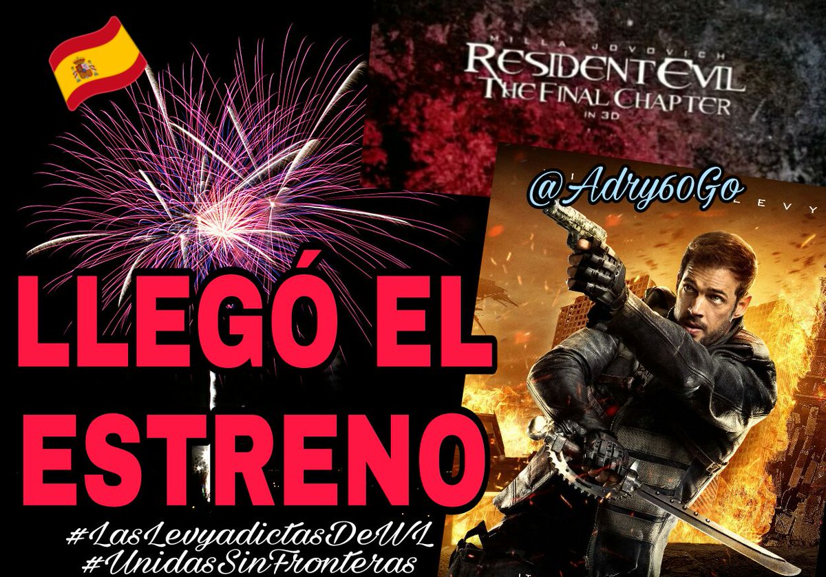 Maria29delmar's tweet photo. POR FIN LLEGร EL DIA DEL ESTRENO
@willylevy29
๐๐
#ResidentvilTheFinalChapter
#LasLevyadictasDeWL
#UnidasSinFronteras https://t.co/mDPVjd3jRJ