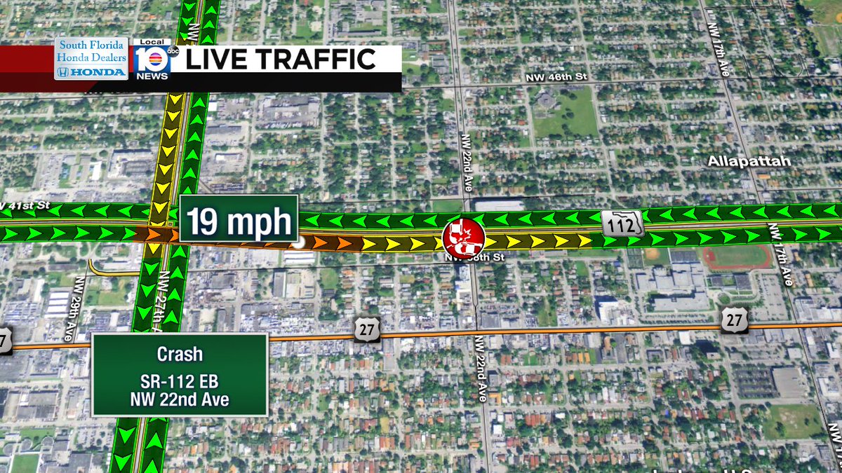 Crash on SR-112 EB at NW 22nd Ave #traffic https://t.co/INqA7zzzlK