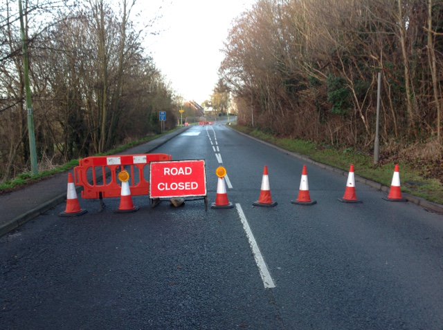 Newton Road is closed in #Sudbury, it's in the same place a sinkhole appeared last month.