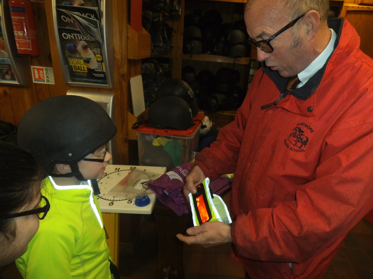 year6_ps's tweet photo. Pupils helping to make a video highlighting benefits Hi-Viz for Harry Hall @harryhallriding #seriousaboutsafety at Gartmore Riding Centre. https://t.co/FbkSWACtgb