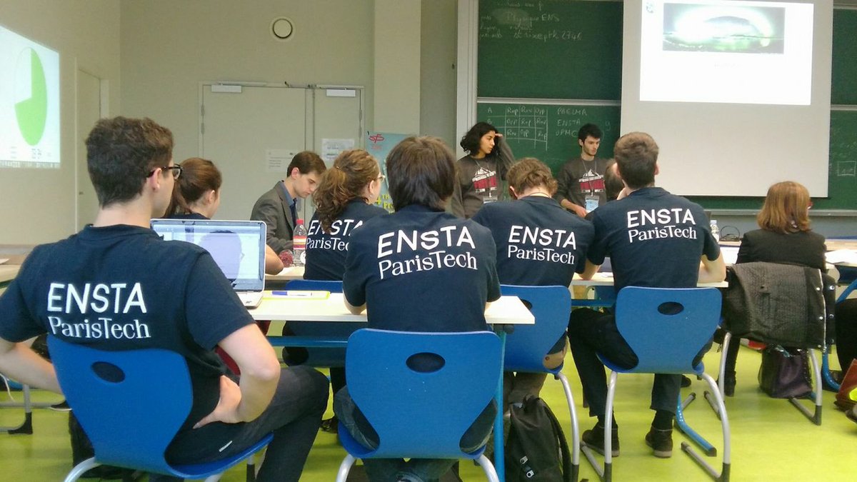 ENSTAParis's tweet photo. Our team @ENSTA_ve started working on #physics problems from #FPT2017 ! #GoGoGo #ENSTA ! @IPT_Official https://t.co/EsTmv1NZe7