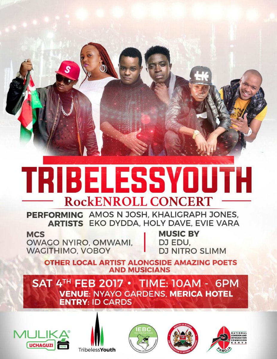 NaxVegas are you ready for this!! 
RockNRoll 
4th Feb at Nyayo Gardens..... 
#TribelessYouthConcert
#TribelessYouth