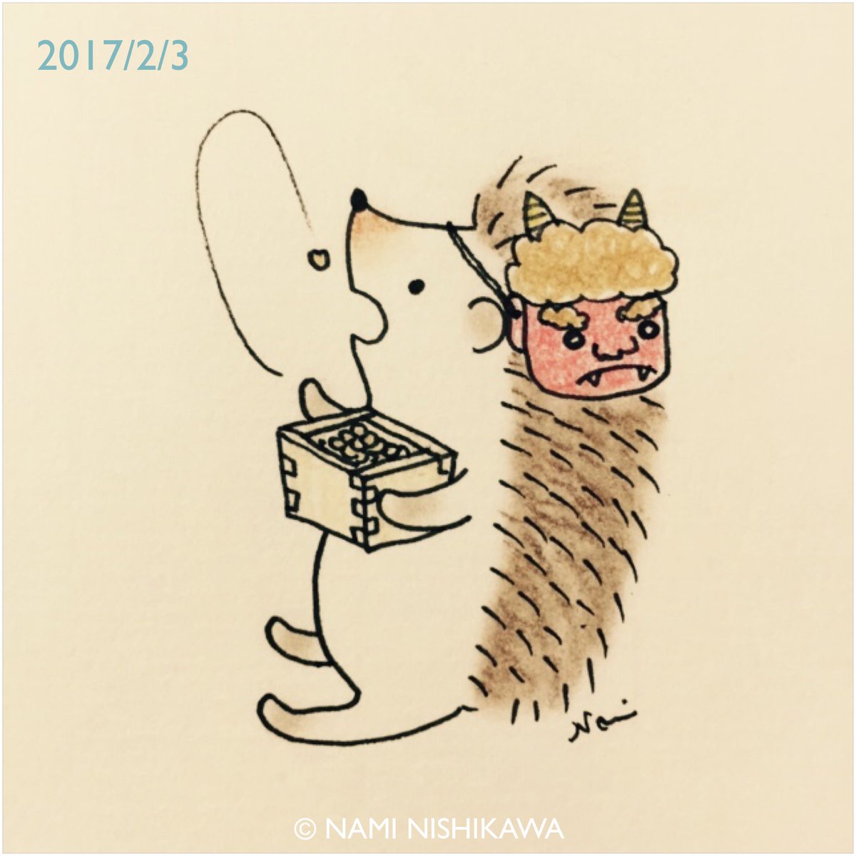 1112 #節分 Setsubun: You eat roasted beans to wish for good health