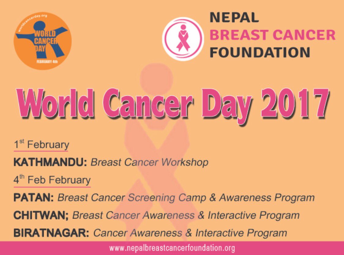 NepalBCF's tweet photo. Our programs for World Cancer Day 2017. https://t.co/bphXbQo1lq