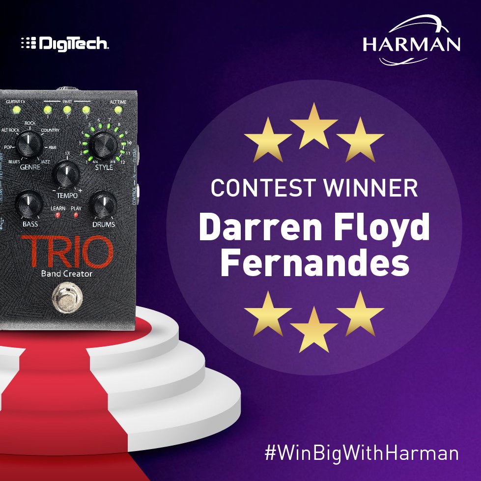 HarmanProIndia's tweet photo. And the #Winner of the #DigitechTrioContest is Darren Floyd Fernandes. Congratulations!
#WinBigWithHarman #DigitechTrio #GuitarPedal https://t.co/LdDPAG3z1i