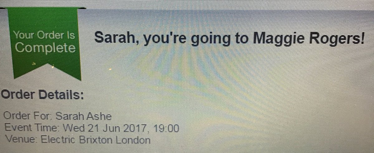 sashe001's tweet photo. @rachelbburn get your flights booked! We're going to see @maggierogers  🎉👌🏻 🎟#makingthetour https://t.co/W4hW1JI6HT