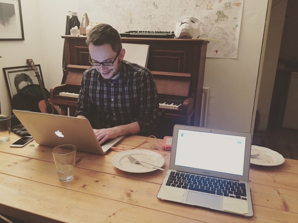 Risotto-fuelled planning session for a new multi-media project that we're hoping to get off the ground. Butternut squash &amp; spreadsheets. Win