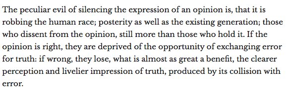 mattwridley's tweet image. John Stuart Mill: (h/t quillette.com/2017/02/03/fre…)