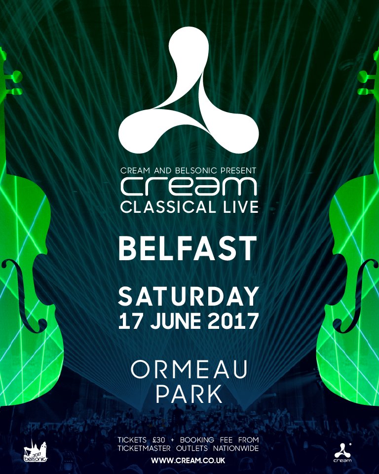 Cream Classical Live tickets for this years <a href="/belsonicbelfast/">Belsonic</a> are on sale now: shar.es/1OFEpe