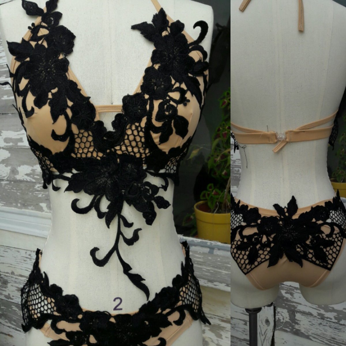 Pole Dance Costumes ar Twitter: "Pole dance costume.. black lace motif on  nude lycra https://t.co/G8cBj60txG" / Twitter