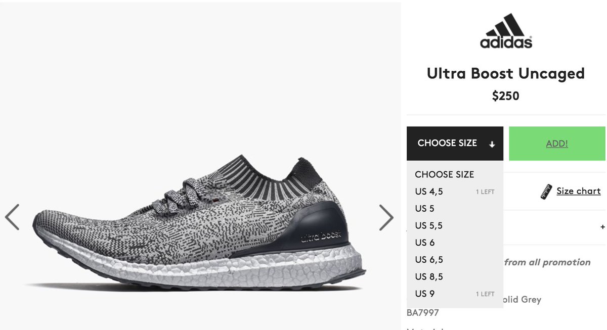 Adidas Ultra Boost Uncaged Size Chart