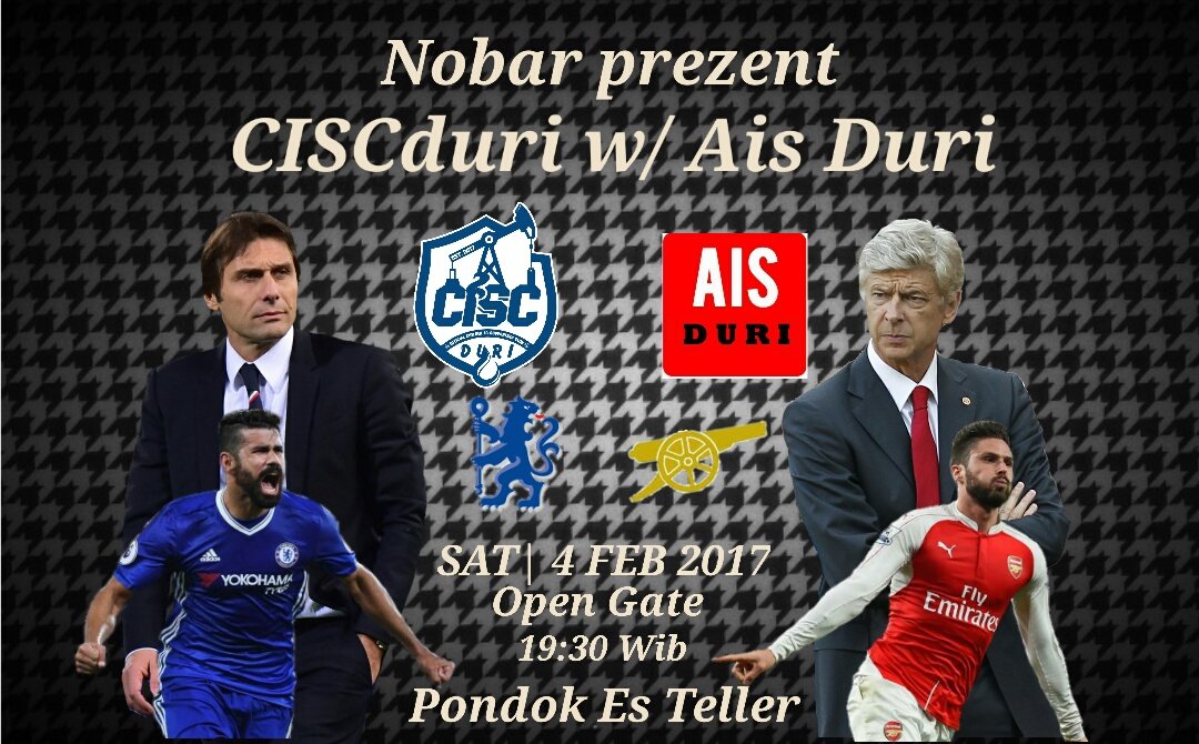CISCduri's tweet photo. Nobar prezent CISCduri w/ @AIS_DRI Khusus warga dan fans Chelsea silahkan Ramekan itung-itung nambah teman sehati #CHEARS https://t.co/IrRKs8K9DL
