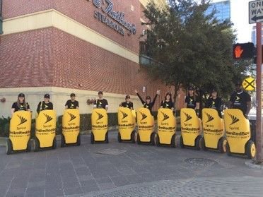 For #SB51 @SprintCentralTX deployed an army of @Sprint-branded #segways so AWESOME that <a href="/Verizon/">Verizon</a> even tried to get us shut down!!