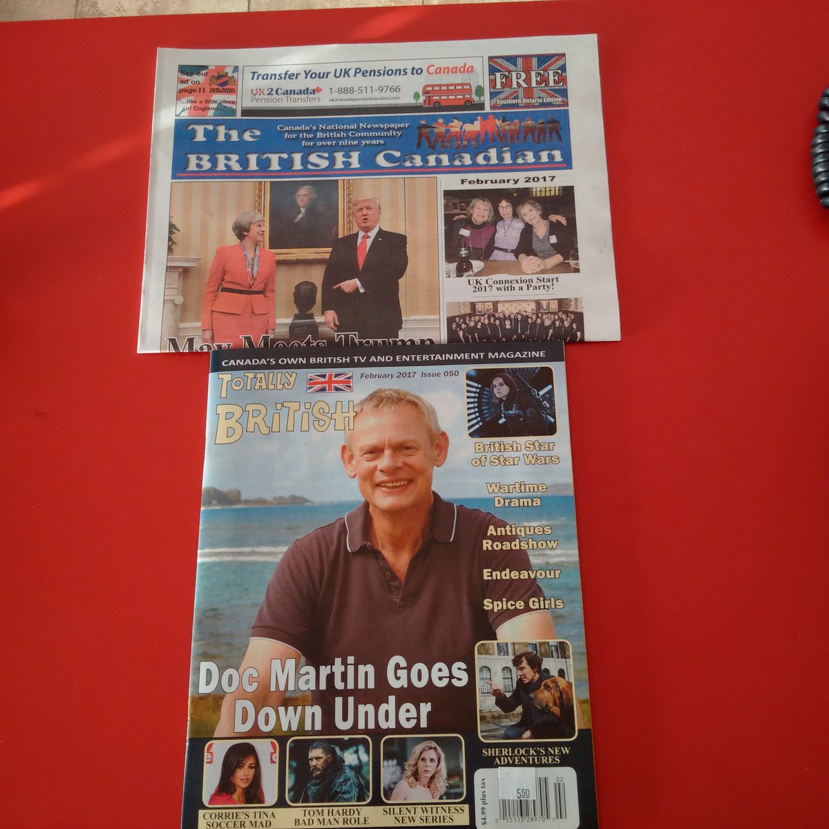 SimplyBritish's tweet photo. Feb ed. of the #britishcanadian paper & #totallybritish magazine has arrived @TownofWhitby store & @pickeringmarket https://t.co/NhdkiApfYL