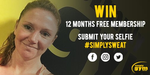 SimplyGymHQ's tweet image. Send in your sweaty selfies for the chance to win 12 months FREE membership! #SimplySweat  T&amp;amp;C&apos;s apply: ow.ly/h8ax308u14C #competition