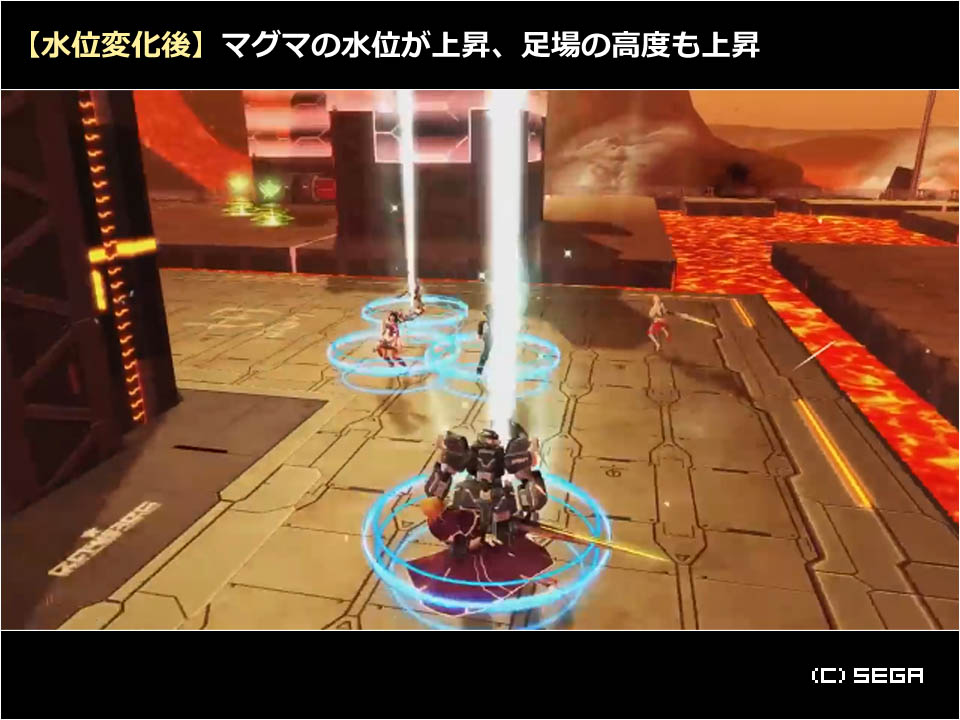 توییتر 生涯pso در توییتر Pso2 バトルアリーナの火山フィールドに仕掛けられた ギミック が判明 フィールドを流れる マグマの水位 が随時変化 水位の増減に応じて 足場の一部も浮き沈みして高低差が変化 移動経路に影響 地の利の掌握こそ勝利の秘訣