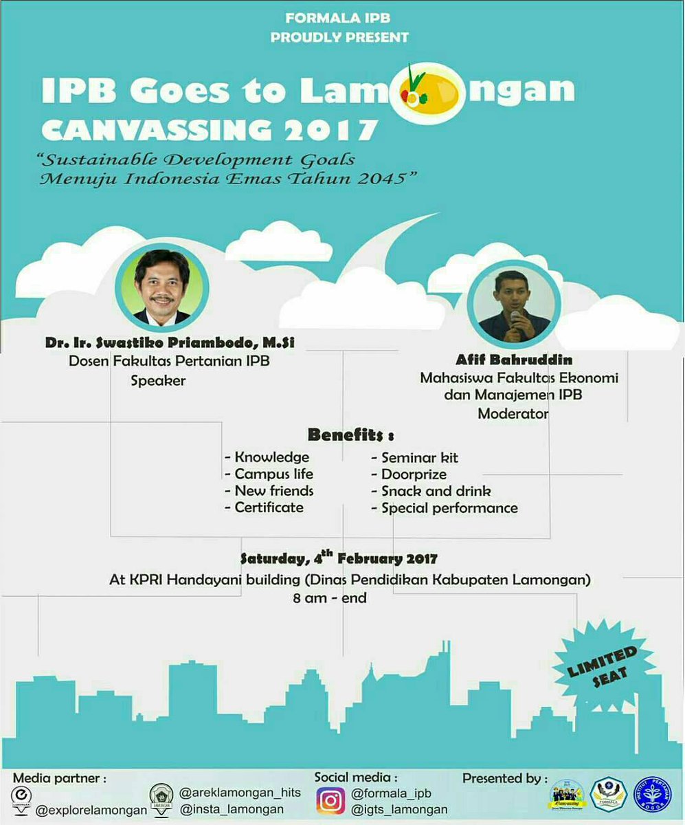ipbofficial's tweet photo. Halo adik2 yg di LAMONGAN, #IPBGoesToSchool besok akan datang ke daerahmu. Tunggu kedatangan kami :)
#masukIPB https://t.co/QUhAbyBM7g