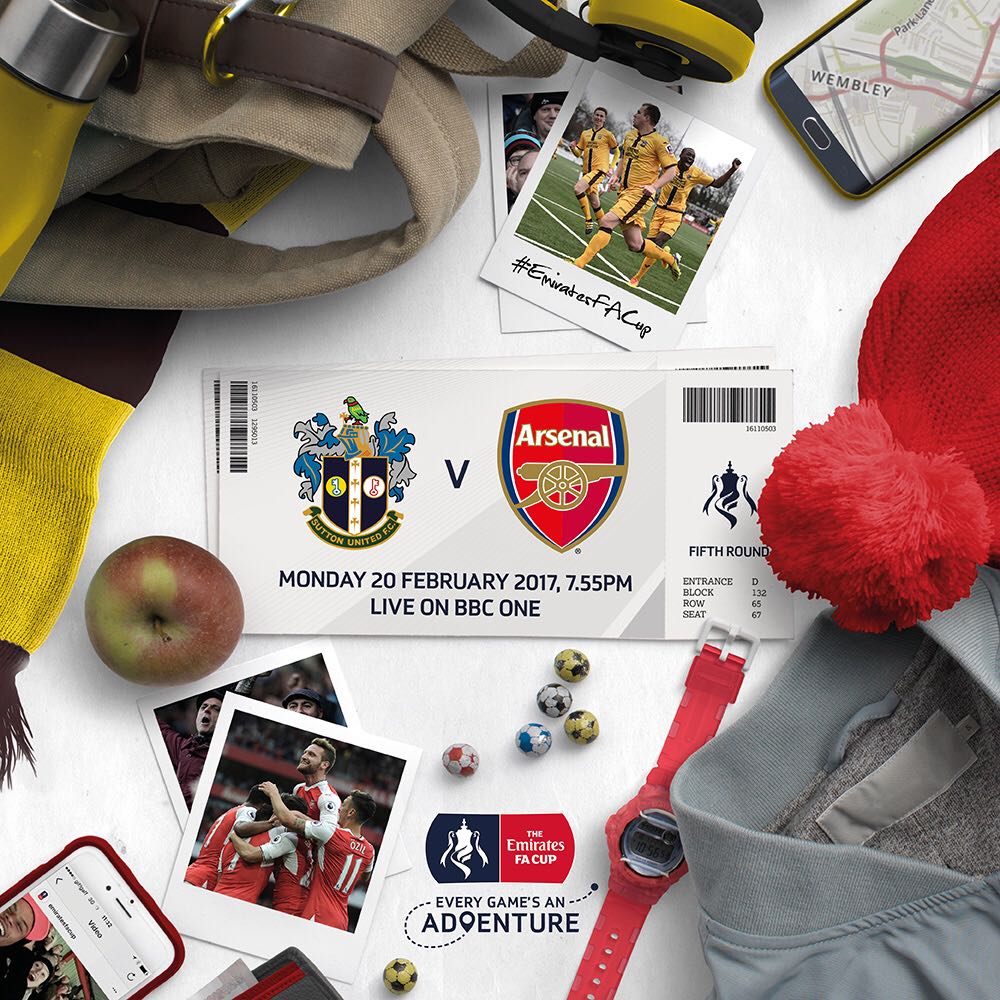 Sutton United vs. Arsenal #EmiratesFACup Ticket arrangements - suttonunited.net/news.php#3913