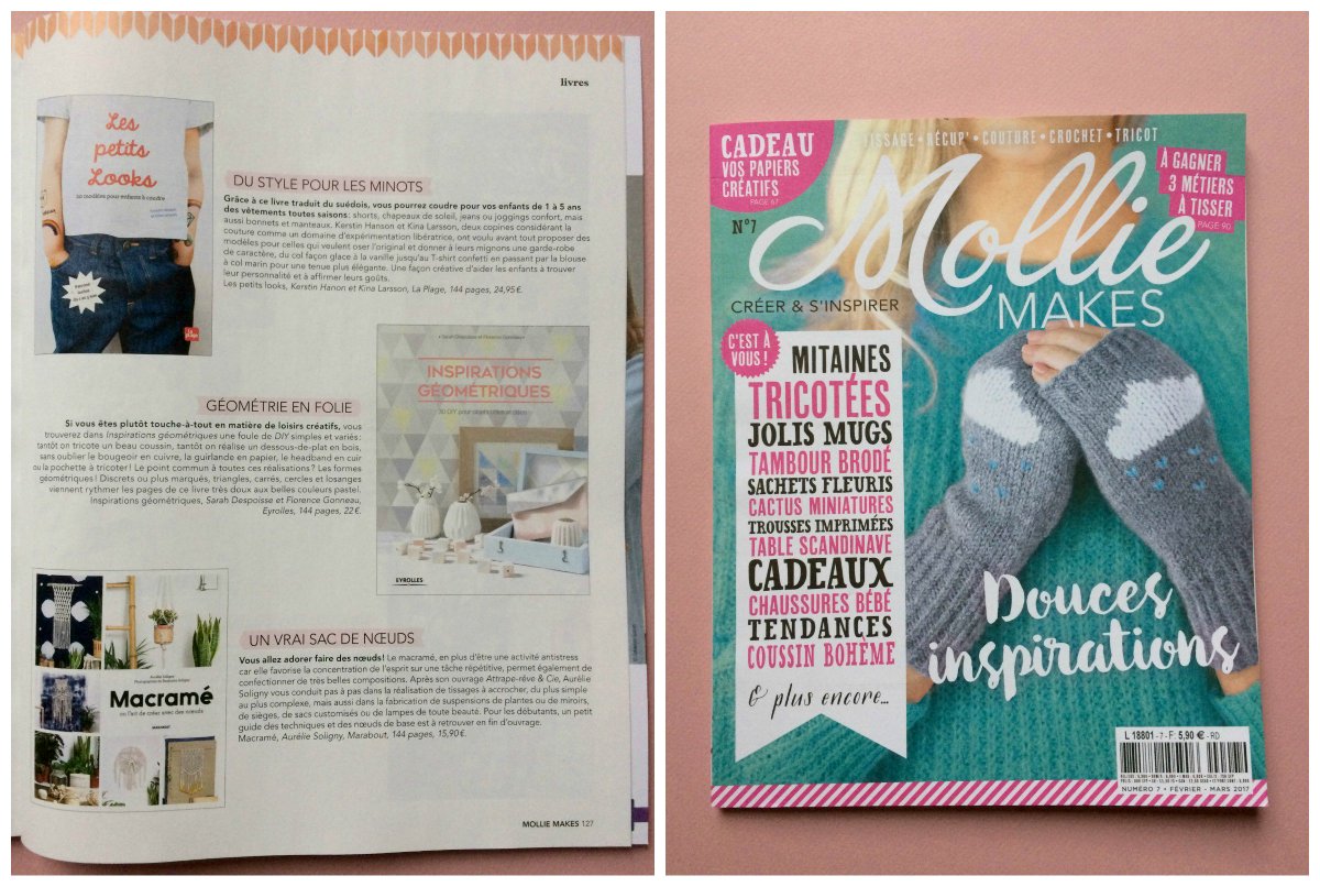 Mollie Makes parle aussi de notre livre #inspirationsgeometriques <a href="/Eyrolles/">Eyrolles</a> dans son nouveau numéro. Merci ;) @MollieMakes #diy #crafts
