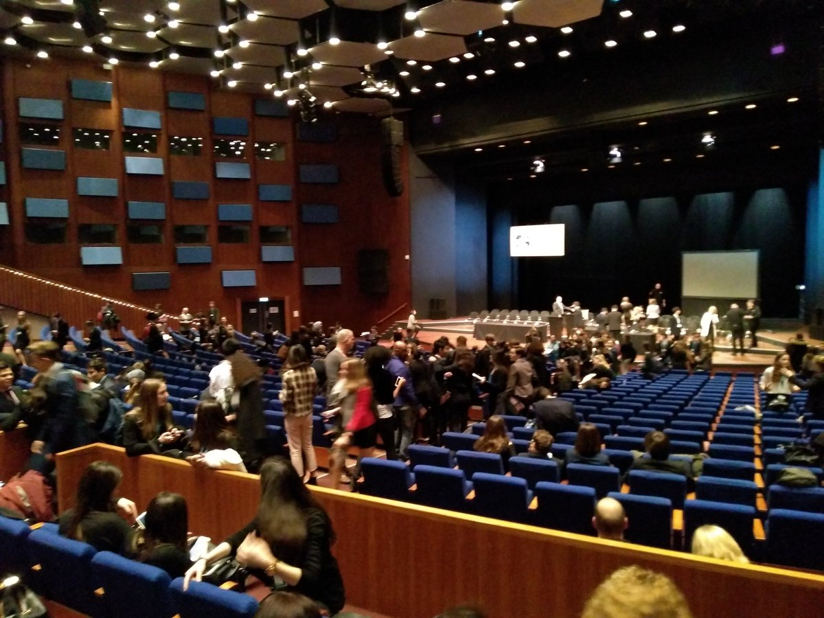 World Forum Theatre filling up for the closing ceremony of #THIMUN2017